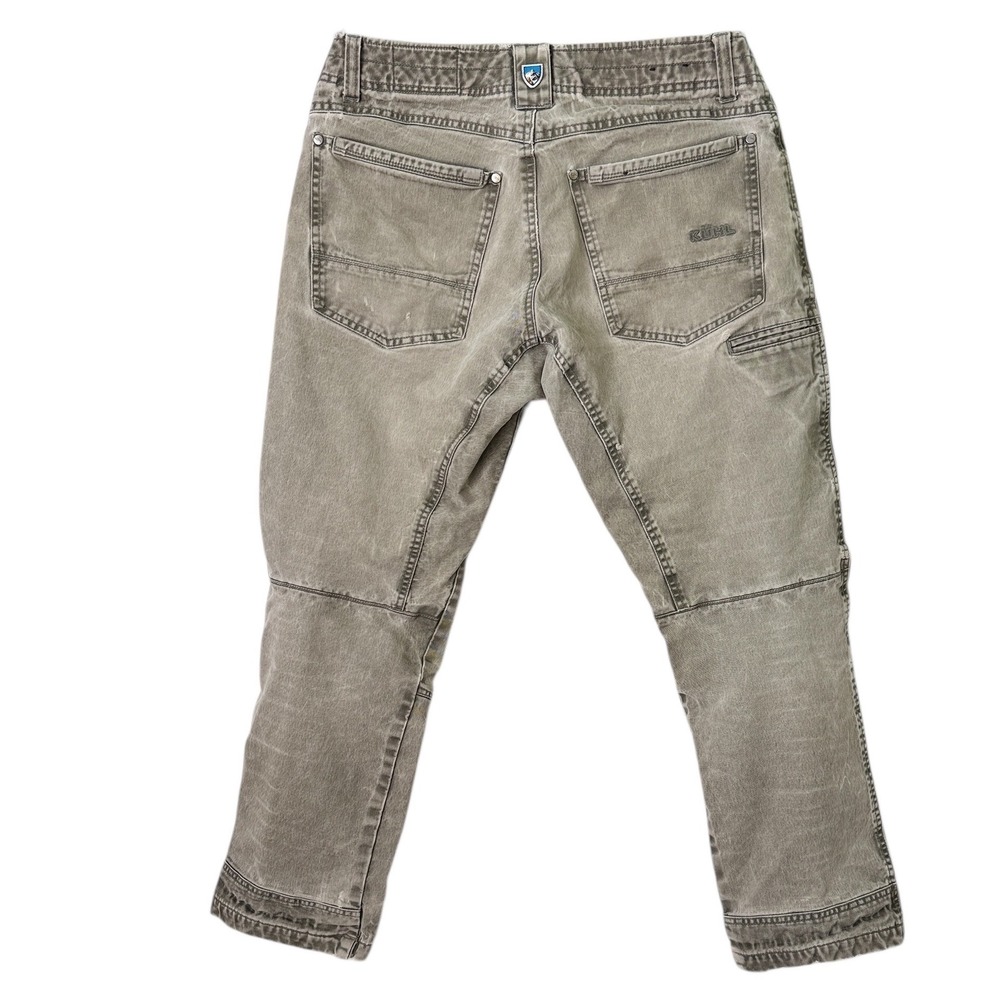 Kuhl Hot Rydr Flannel Lined Pants Mens 32x30 Brown Vintage Patina Dye Work - Picture 2 of 16